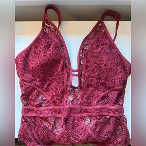 Crochet Style V-neck Becca One-piece Swimsuit